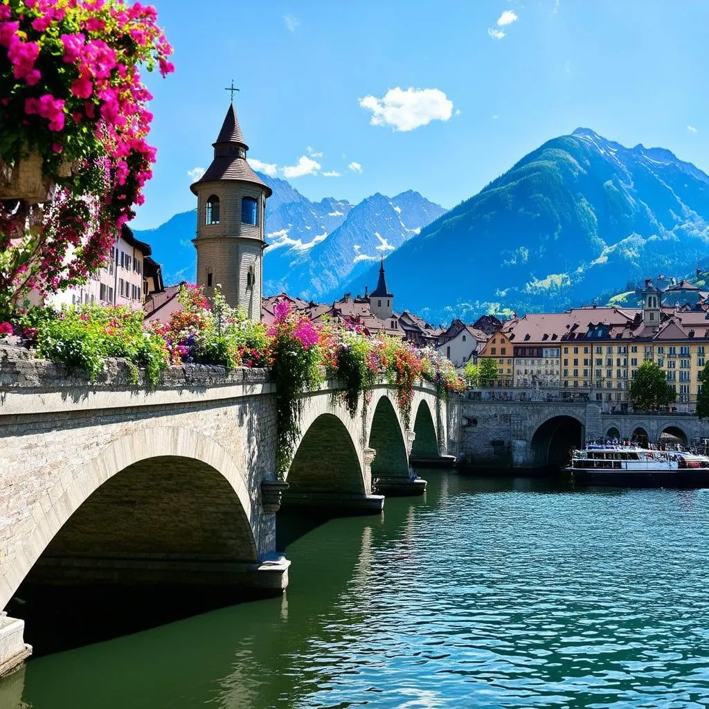 Chapel Bridge in Lucerne Switzerland