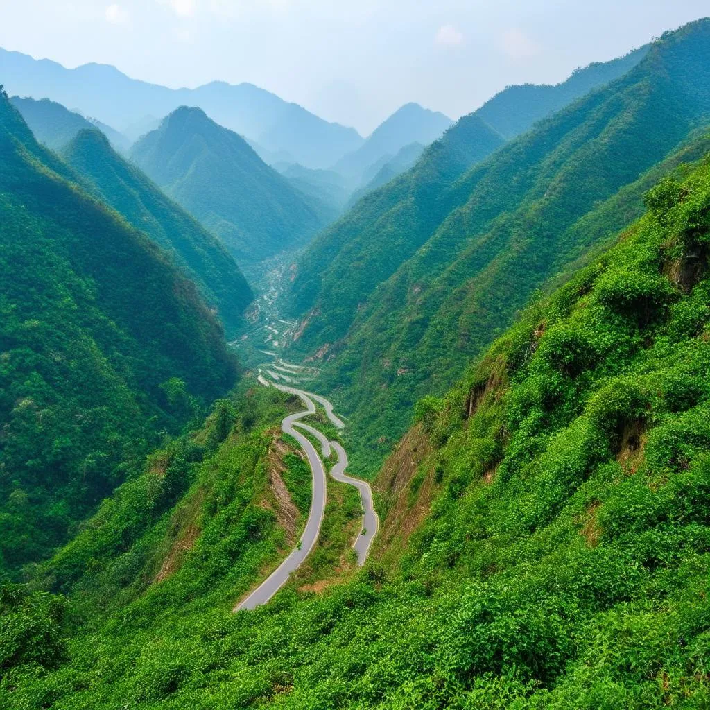 winding road through mountains