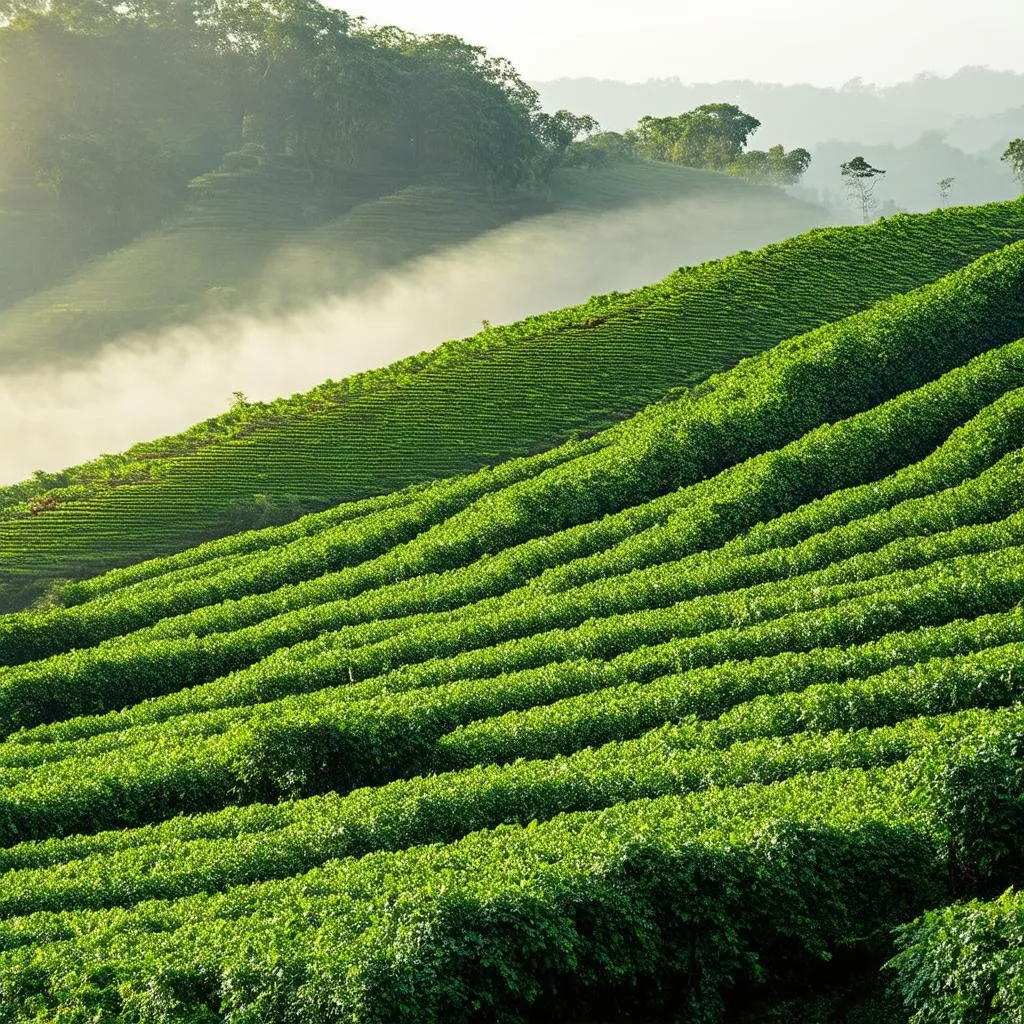 Tea plantation in Mau Son