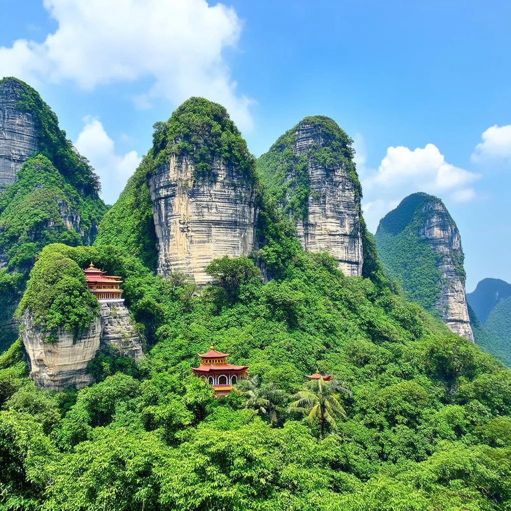 panoramic view of the Marble Mountains