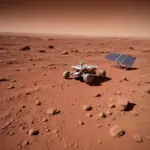 Mars Rover exploring the surface of Mars