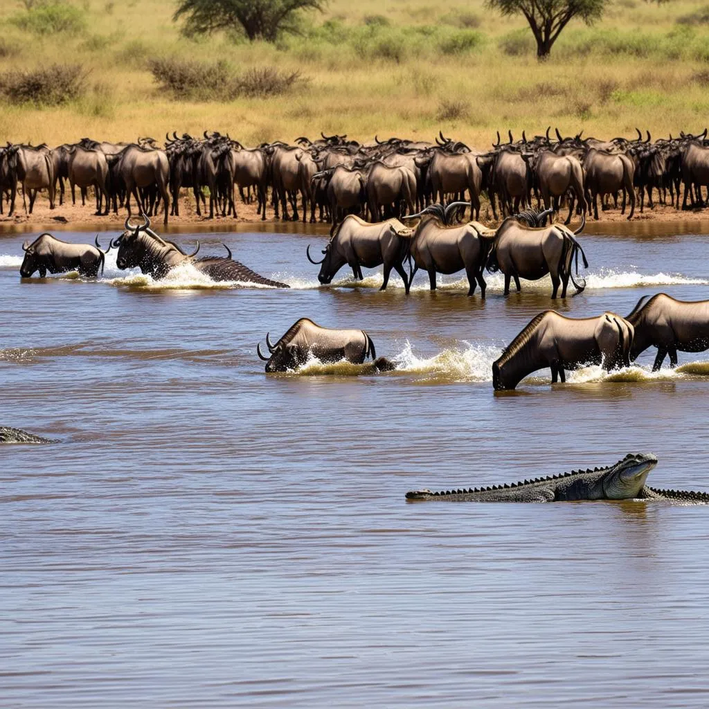 Wildebeest Migration in Masai Mara