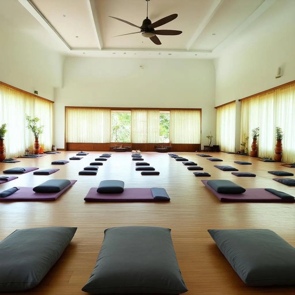 A serene meditation hall