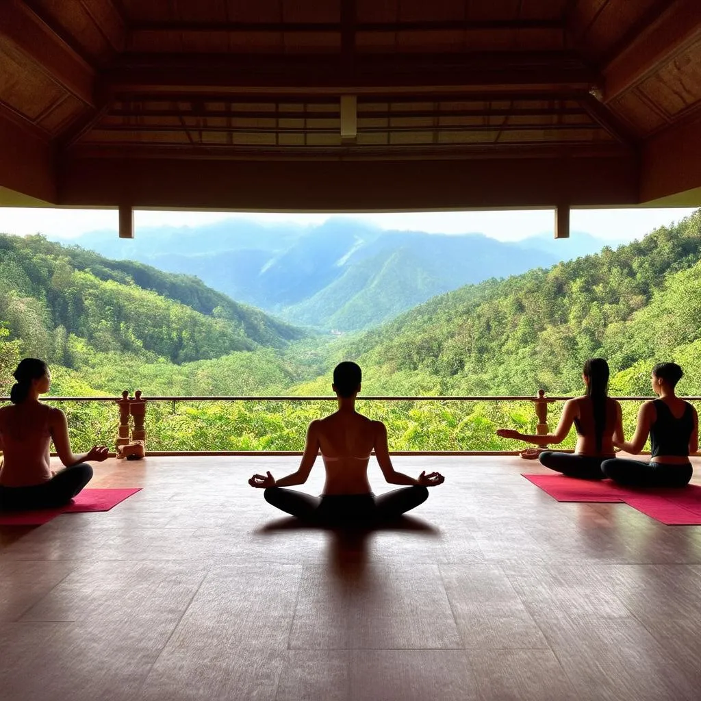 Peaceful meditation retreat