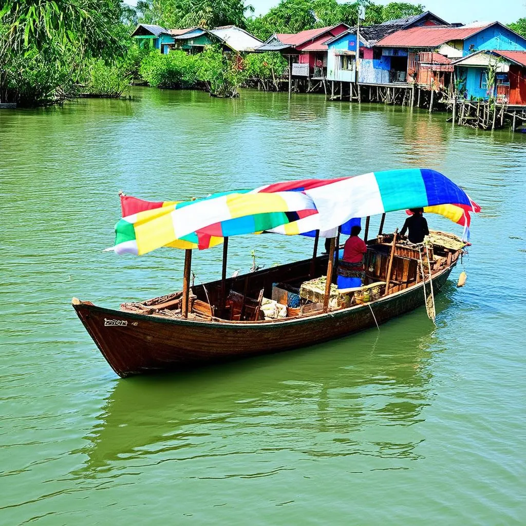 Boat on the Mekong Delta