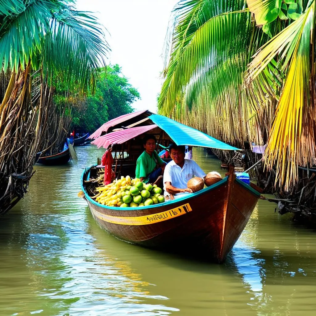 Traditional Boat in Mekong Delta