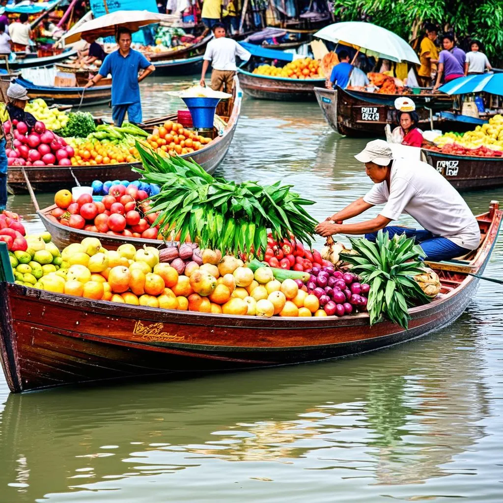 Vibrant Cai Be Floating Market