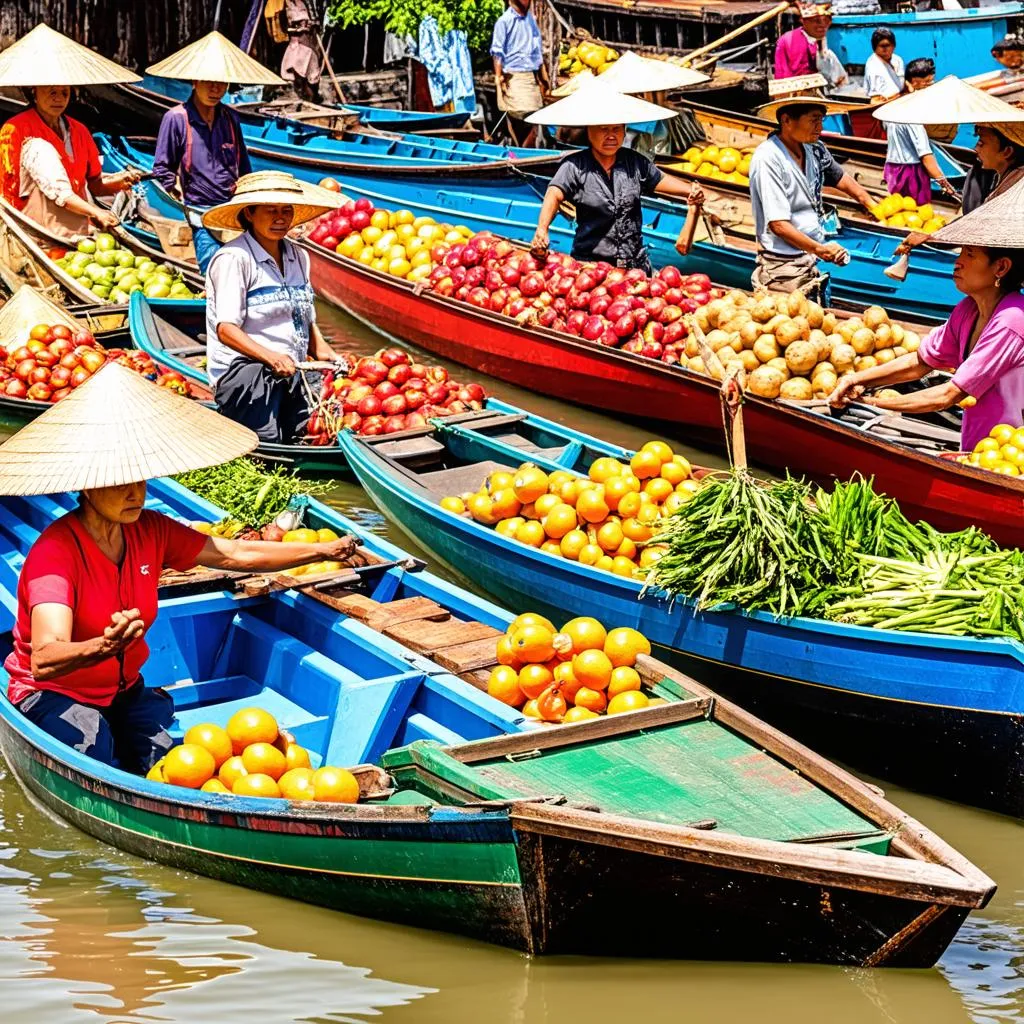 Vibrant Floating Market