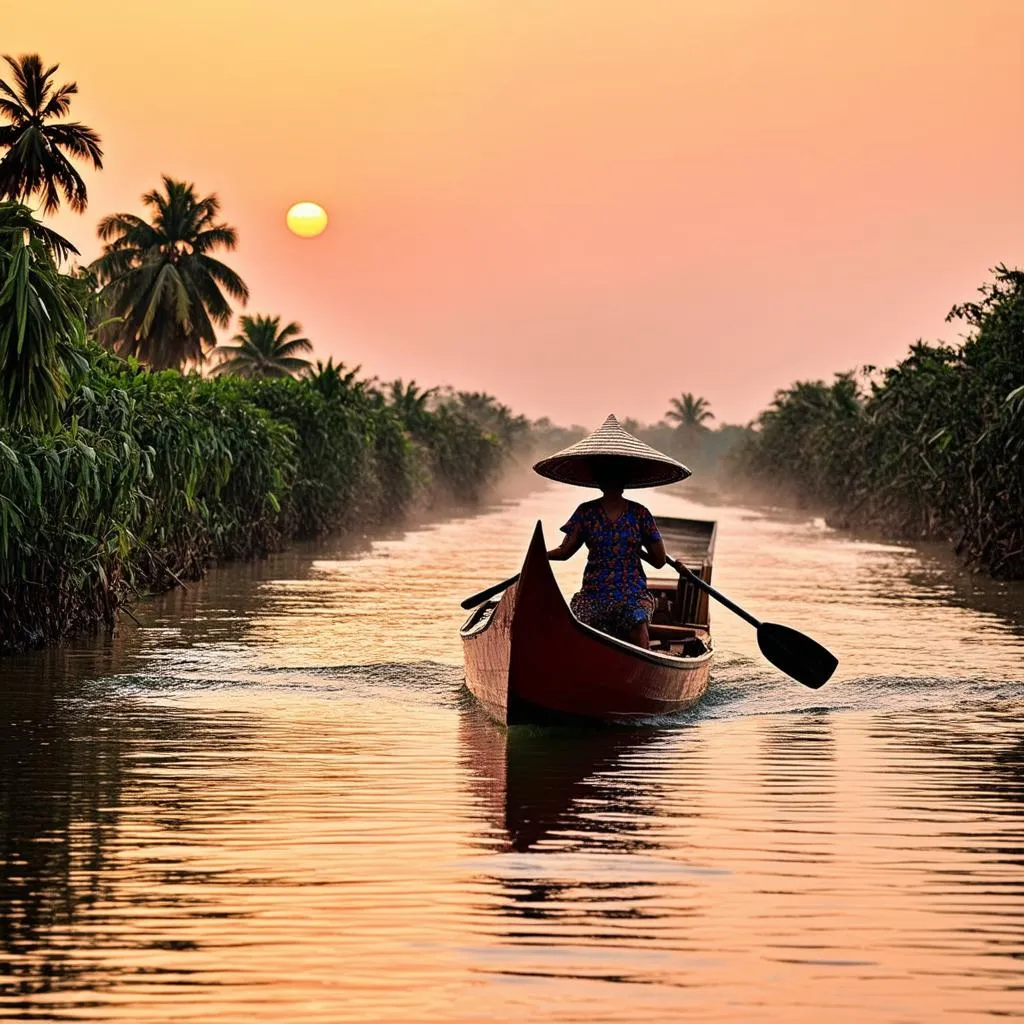 Sunrise over the Mekong Delta