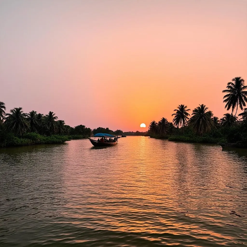 Sunset in Mekong Delta