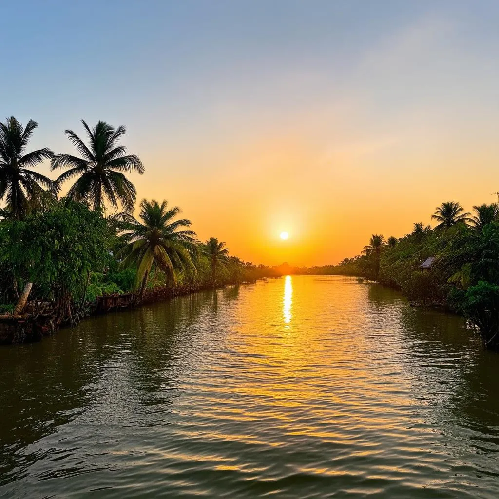 Sunset over the Mekong Delta