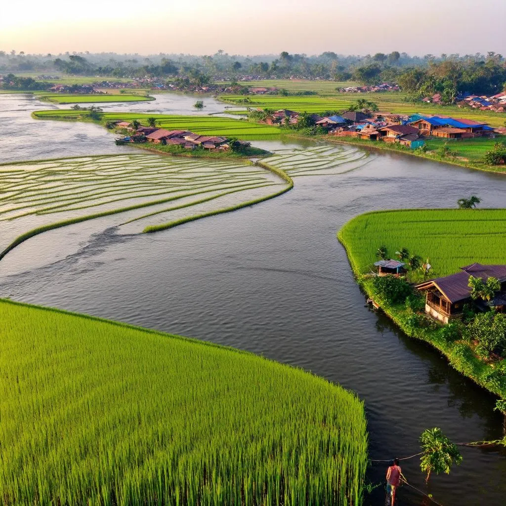 Sunset over the Mekong Delta