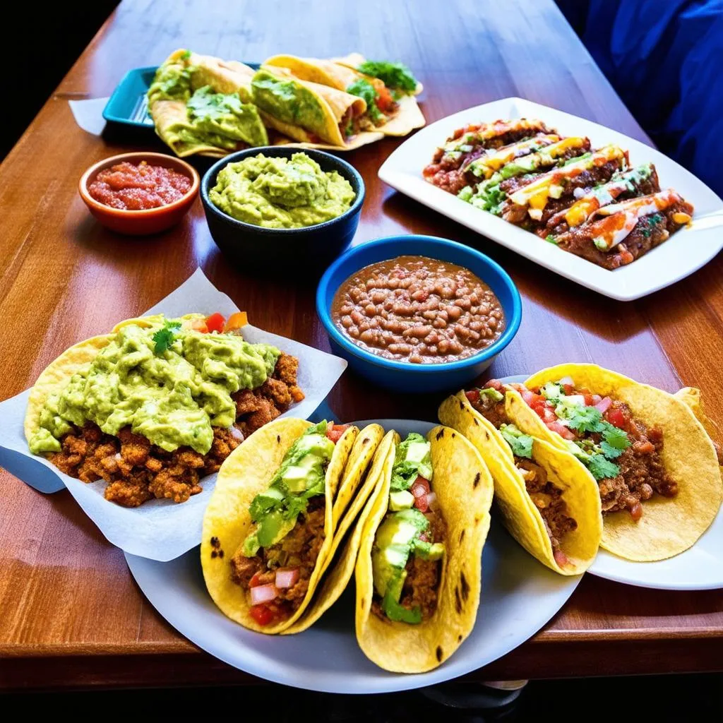 A Colorful Spread of Mexican Food