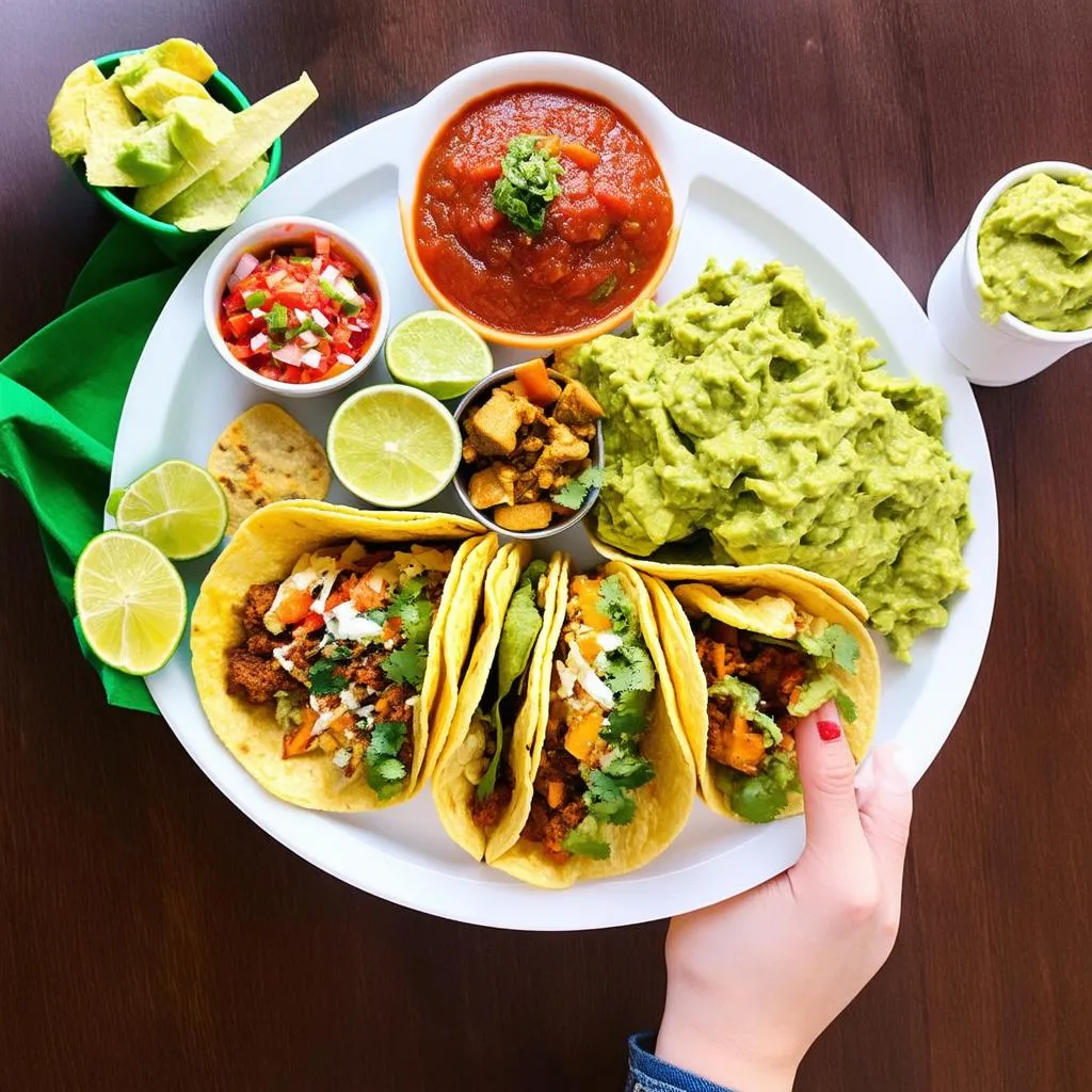 Colorful Mexican Food Platter