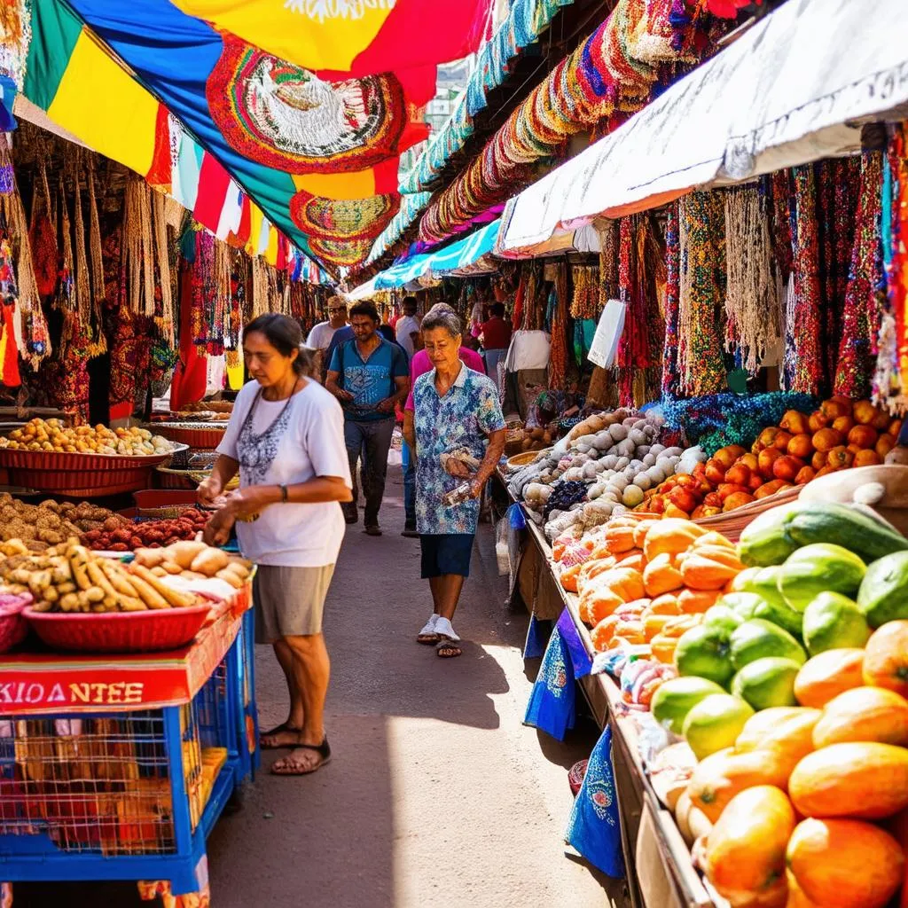 Bustling Mexican Market