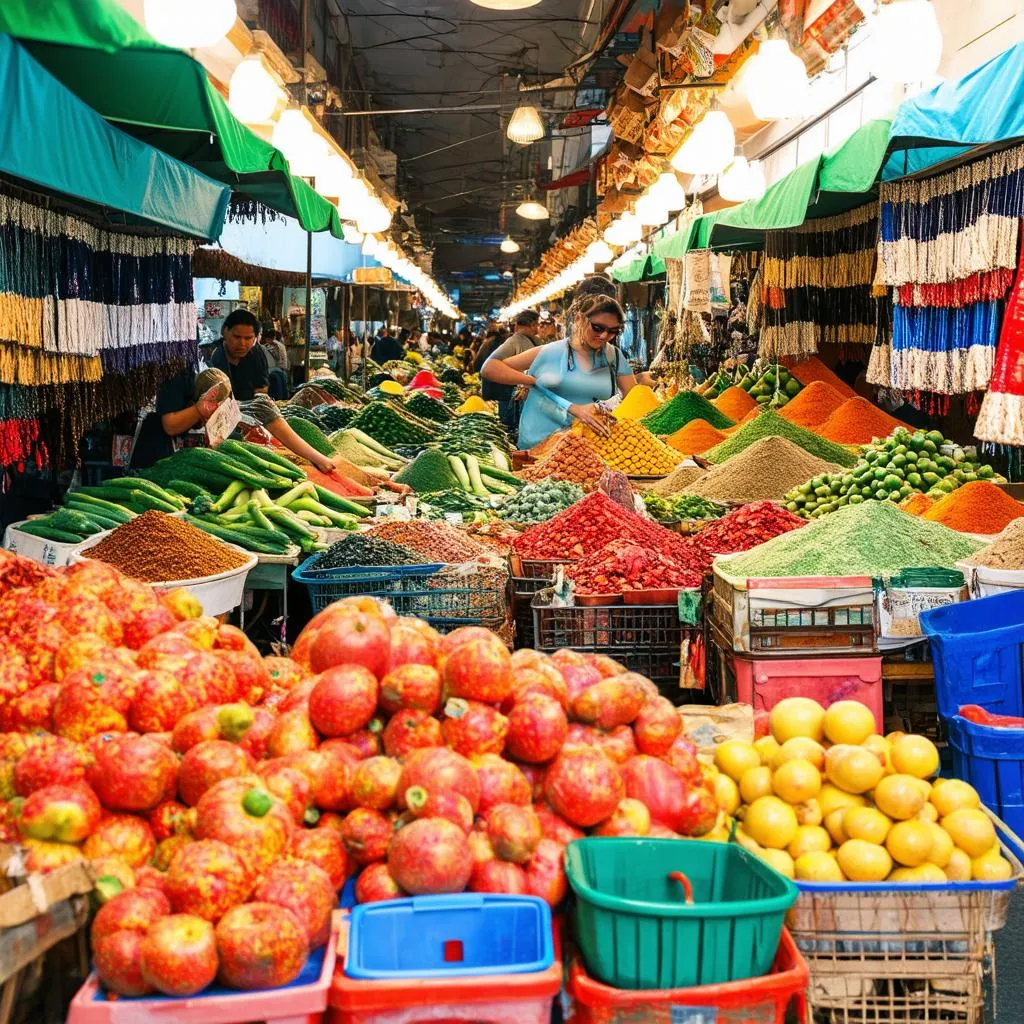 Bustling Mexican market