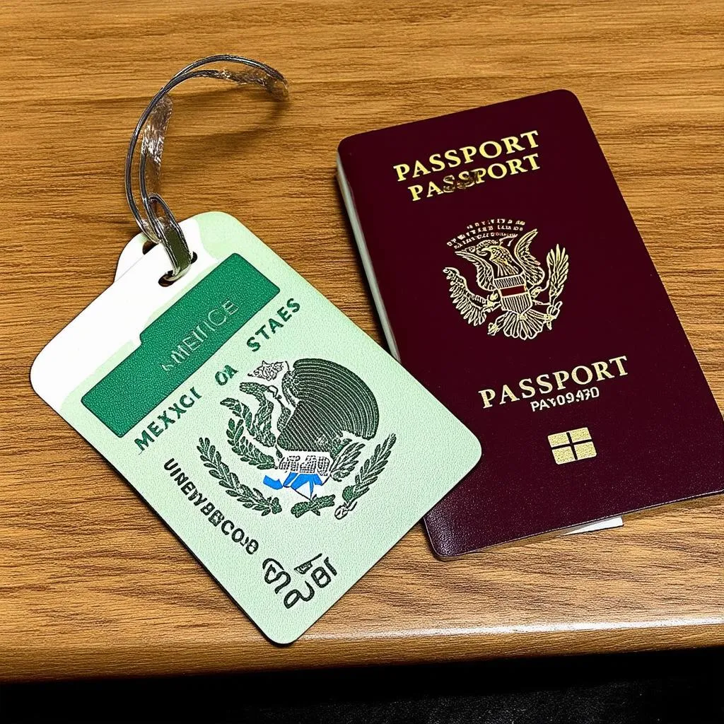 Mexican passport and green card