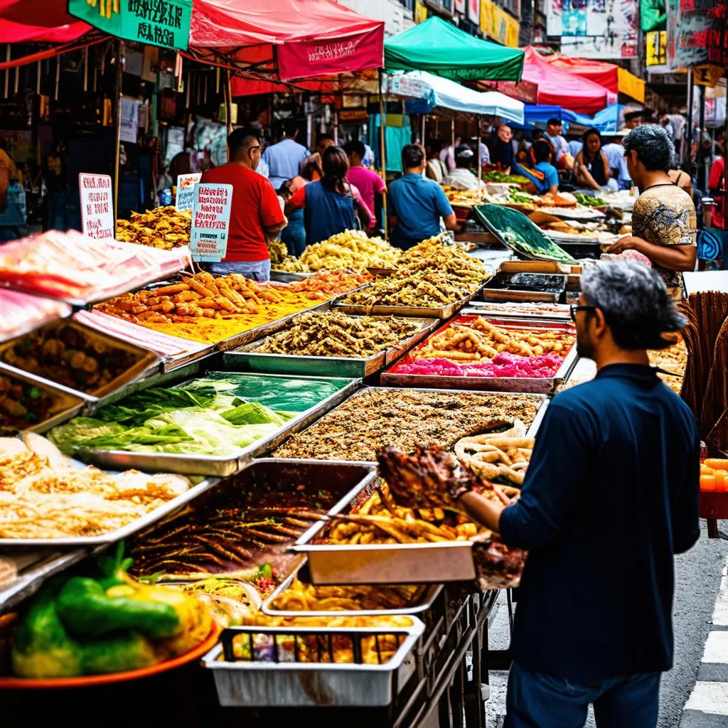 Mexican street food market