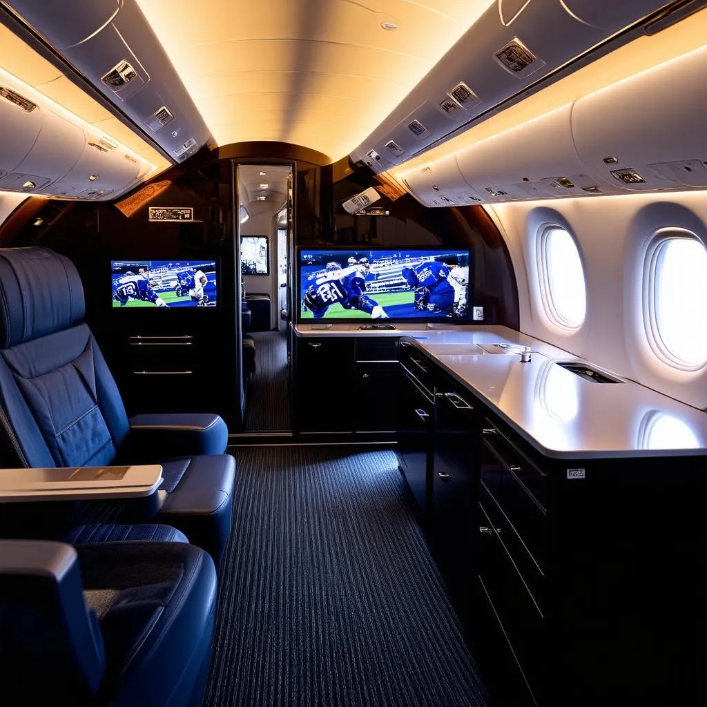 MLB team plane interior