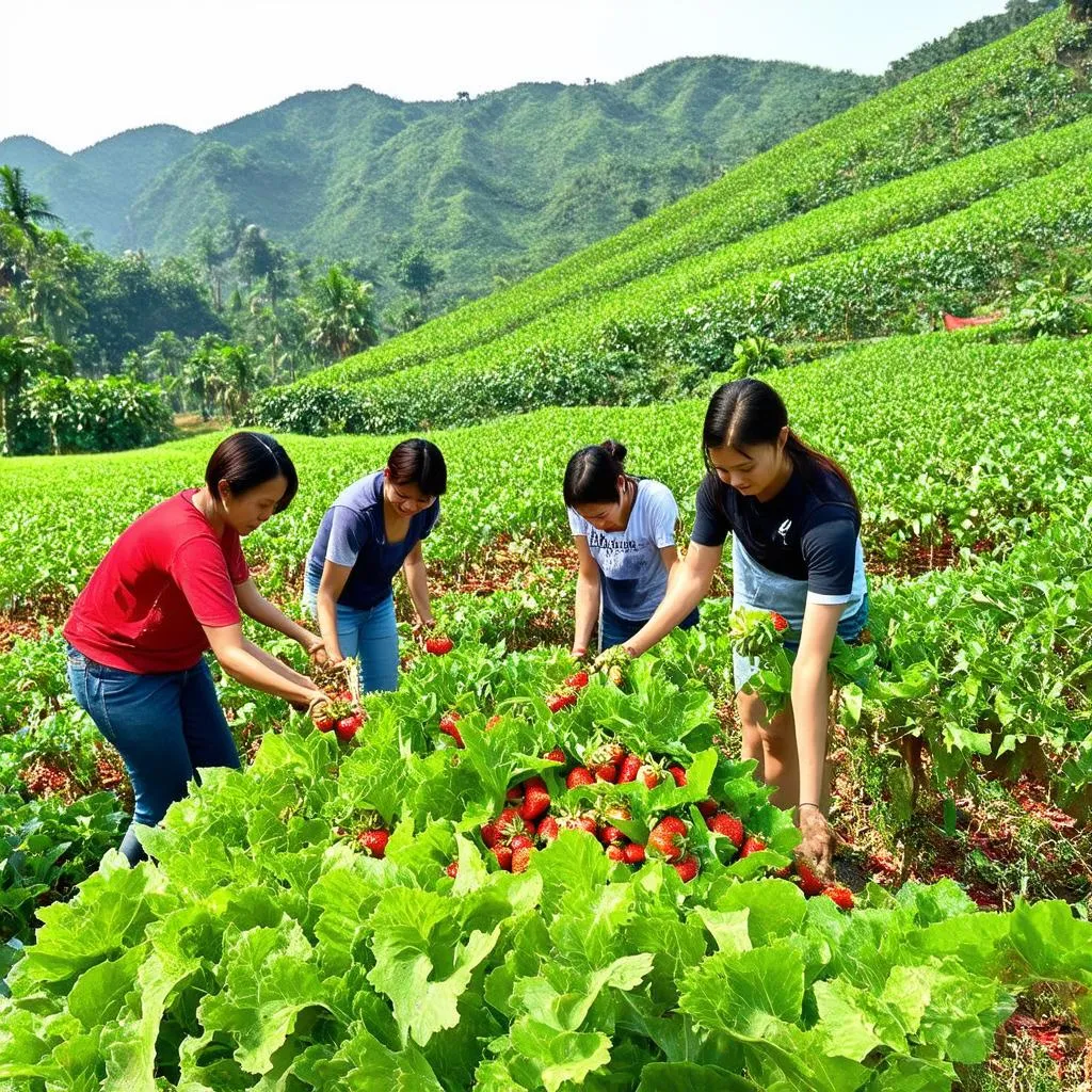 Strawberry Picking in Moc Chau