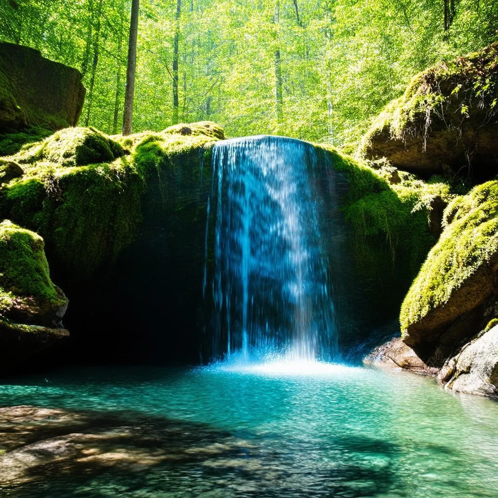 Hidden waterfall in Moc Chau