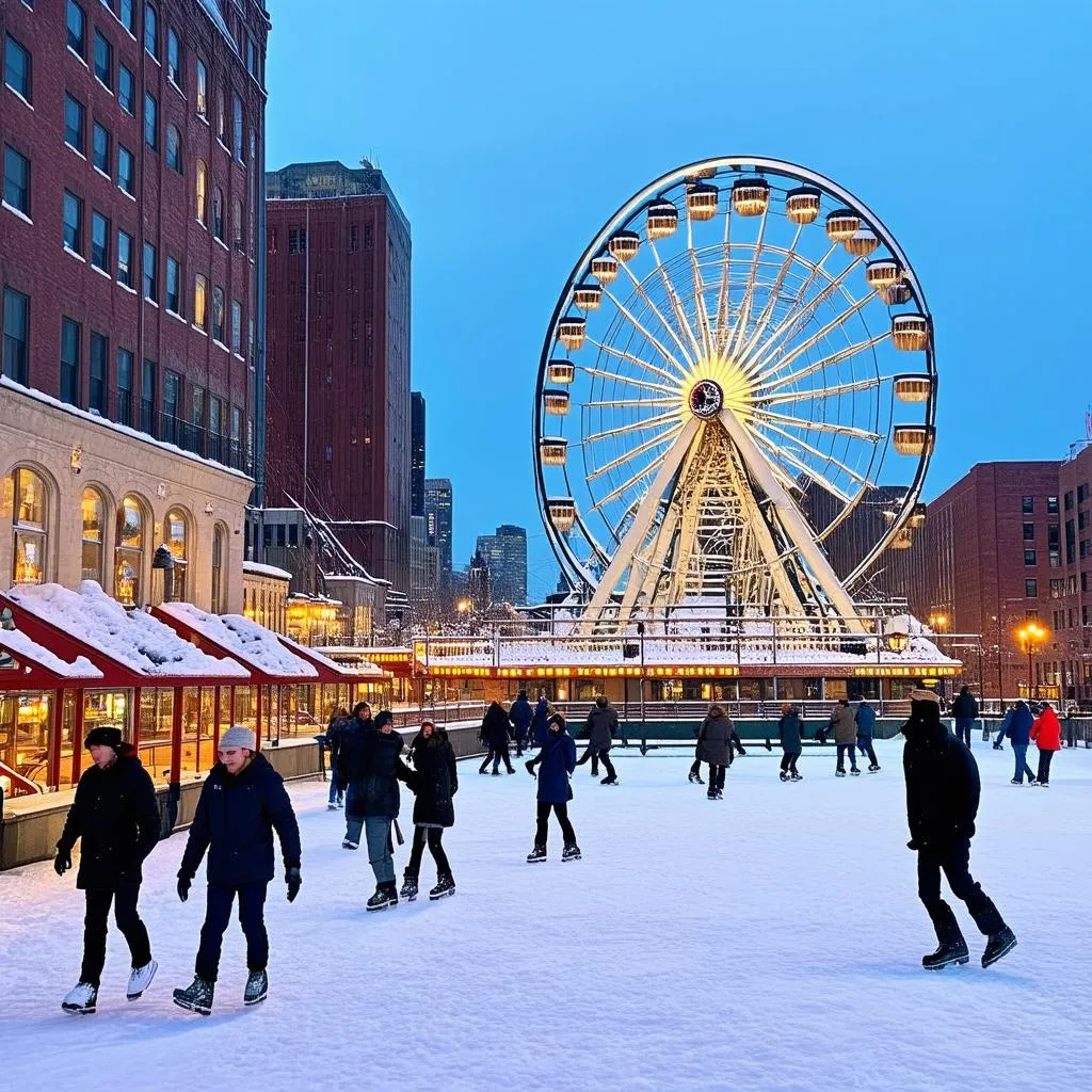 Montreal Old Port in Winter