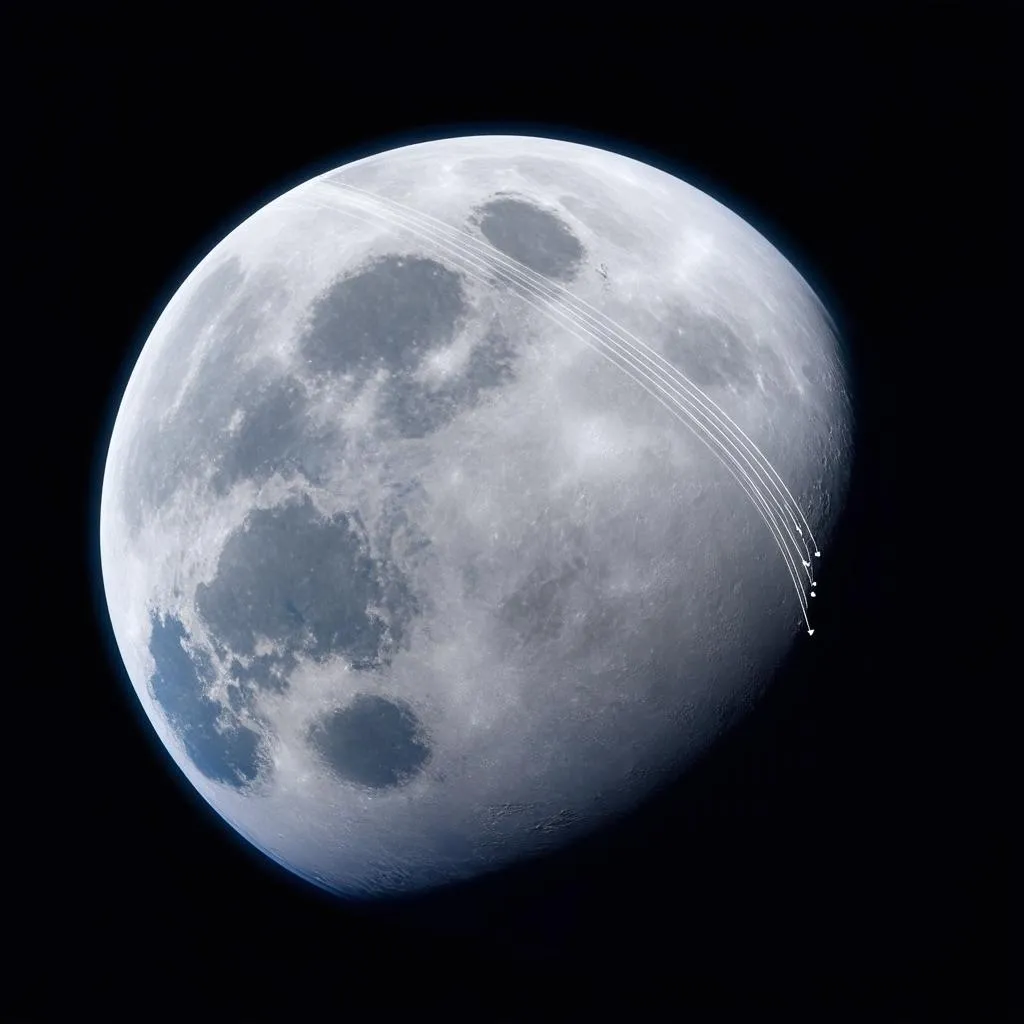 Moon Orbiting Earth