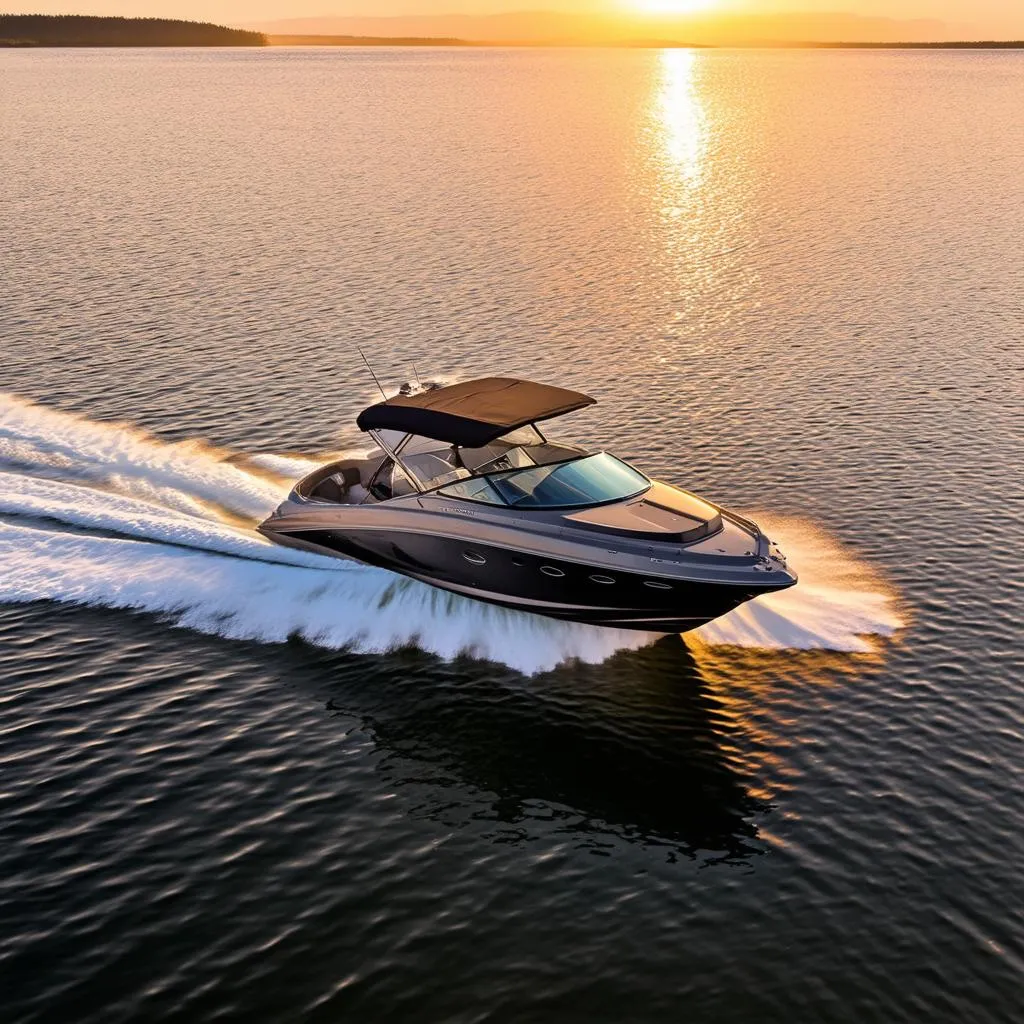 Motorboat on calm water