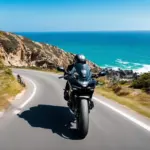 Motorcycle on Coastal Road