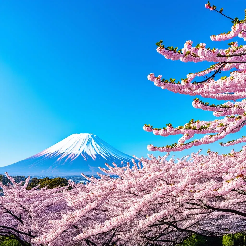 Mount Fuji with Cherry Blossoms