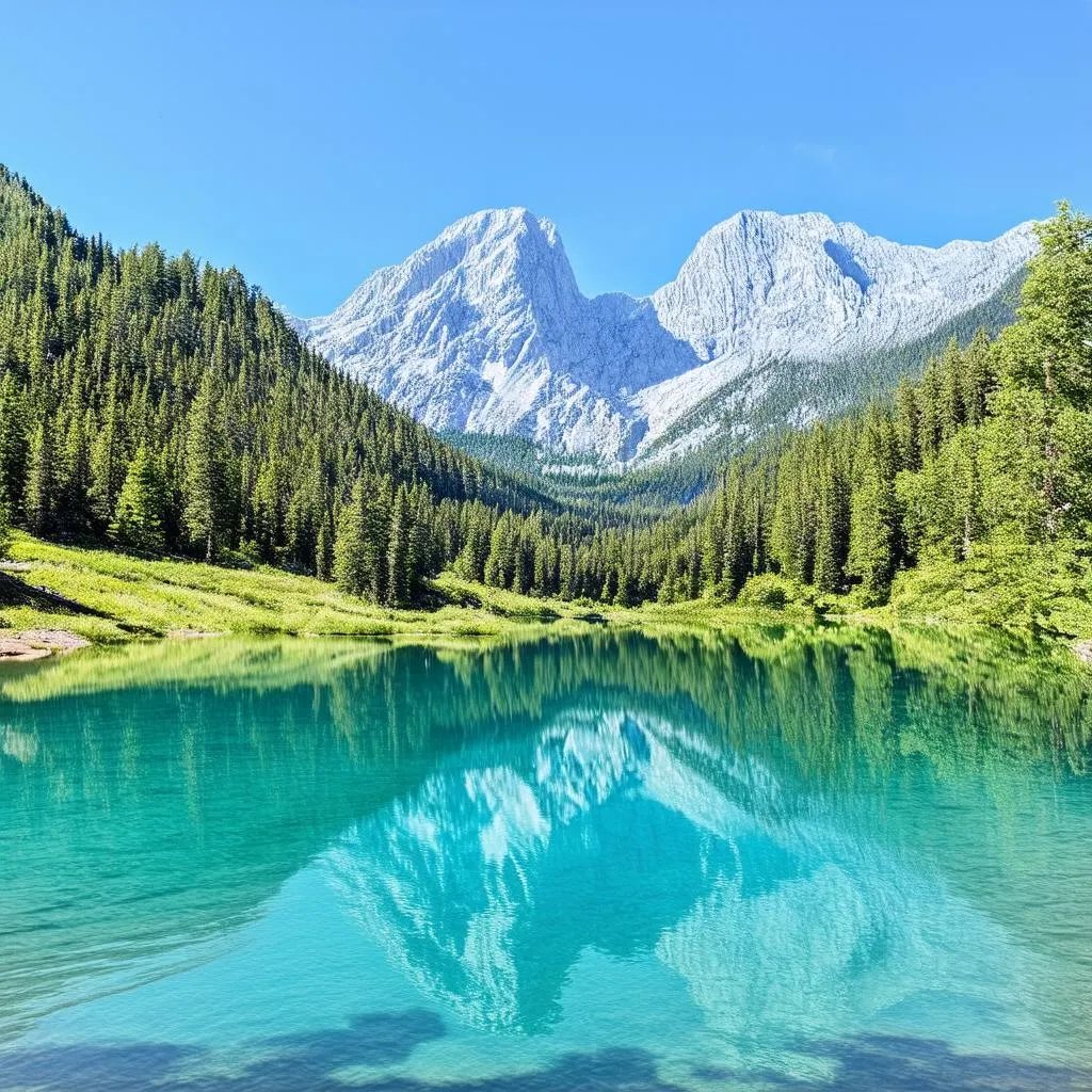 Serene Mountain Lake Reflection