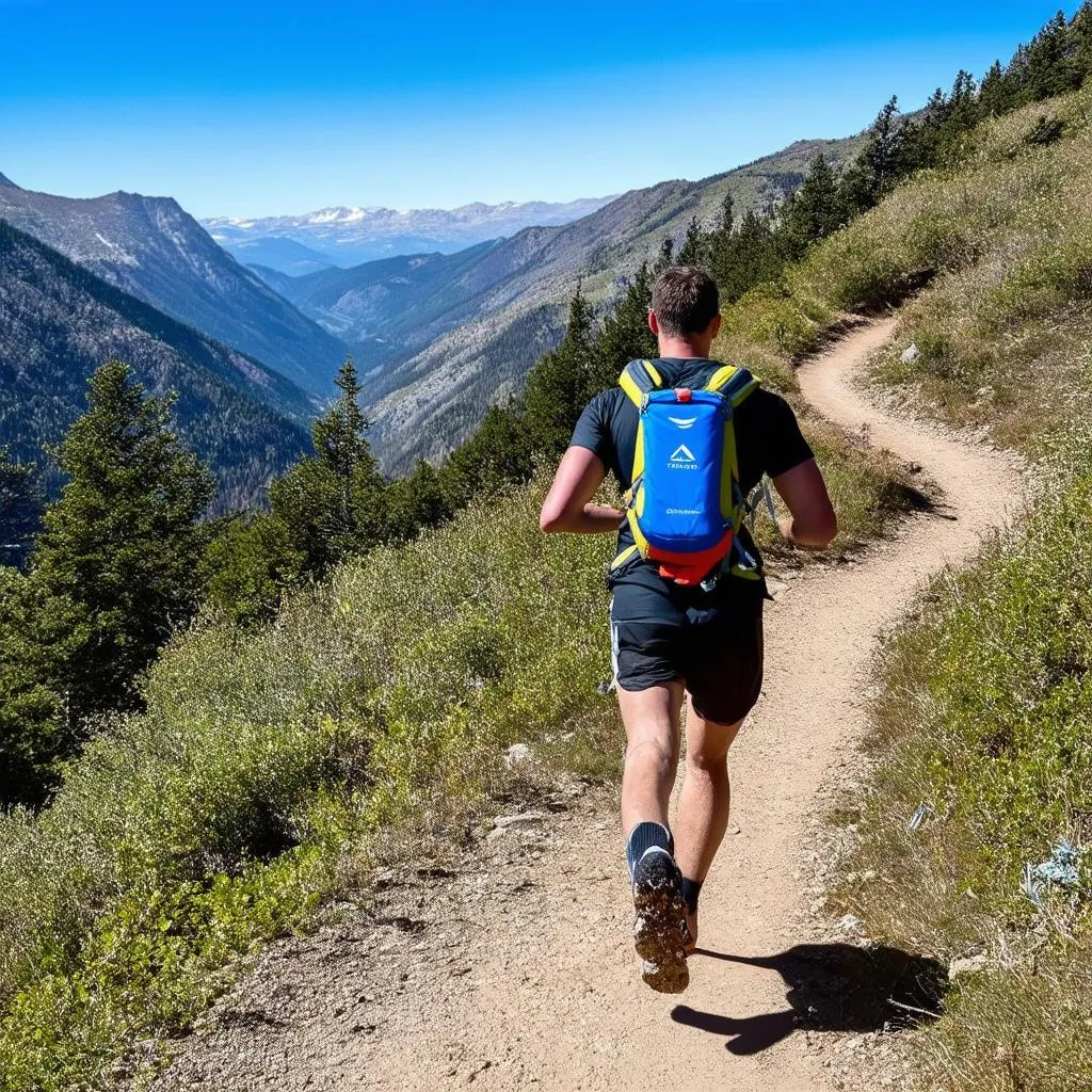 Runner on Mountain Trail