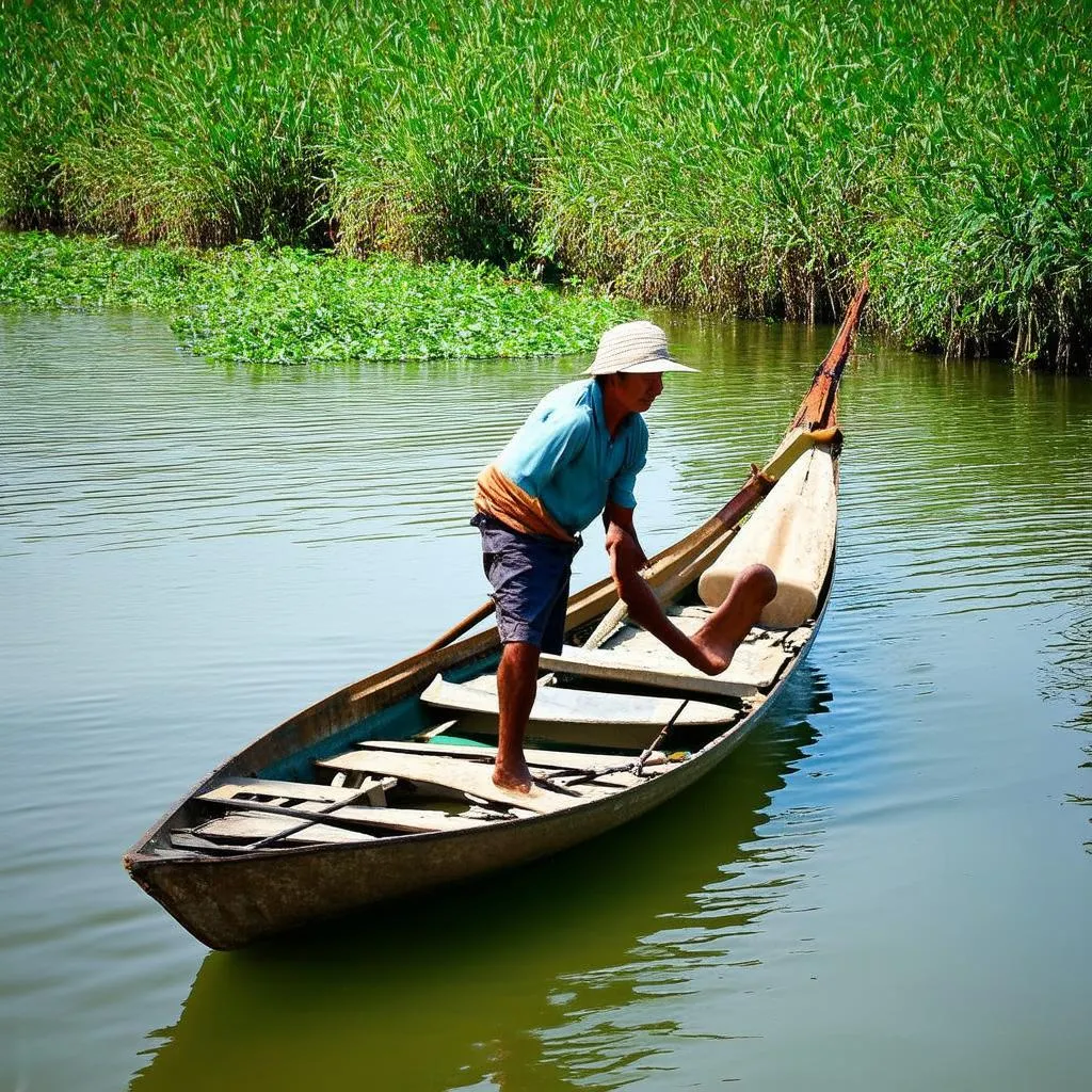 Traditional Fisherman on Inle Lake