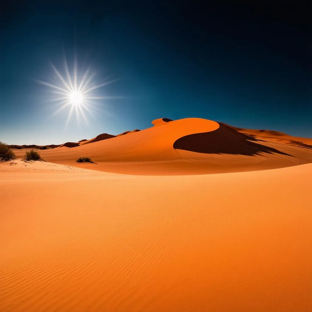 Vast red sand dunes in the Namib Desert