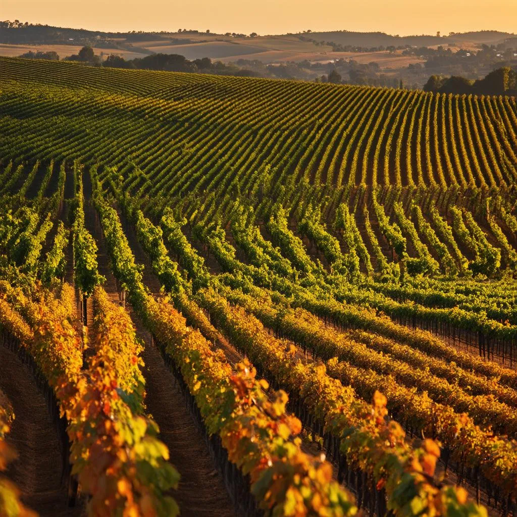 Napa Valley Vineyards at Sunset