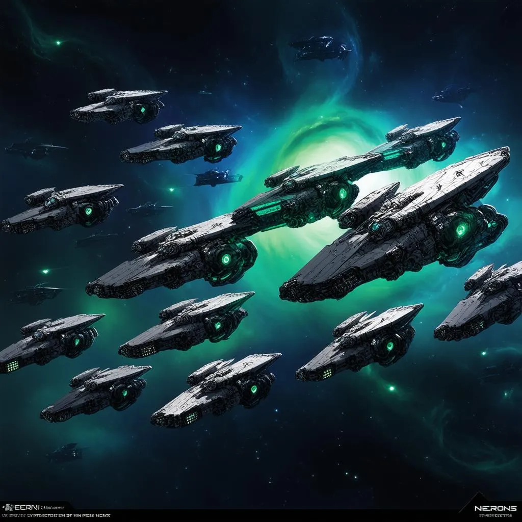 Necron fleet in space