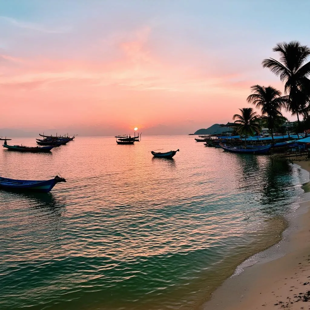 Nha Trang beach sunset