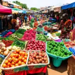 Bustling Nigerian Market