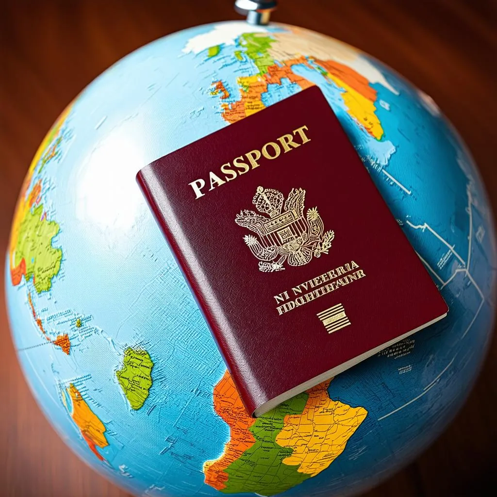 Nigerian Passport and Globe