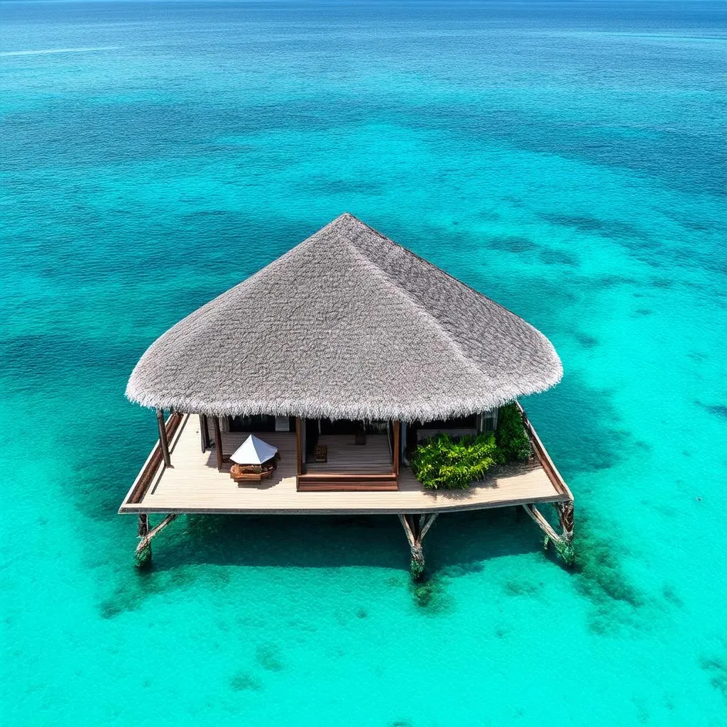 Luxury overwater bungalow in Ninh Van Bay