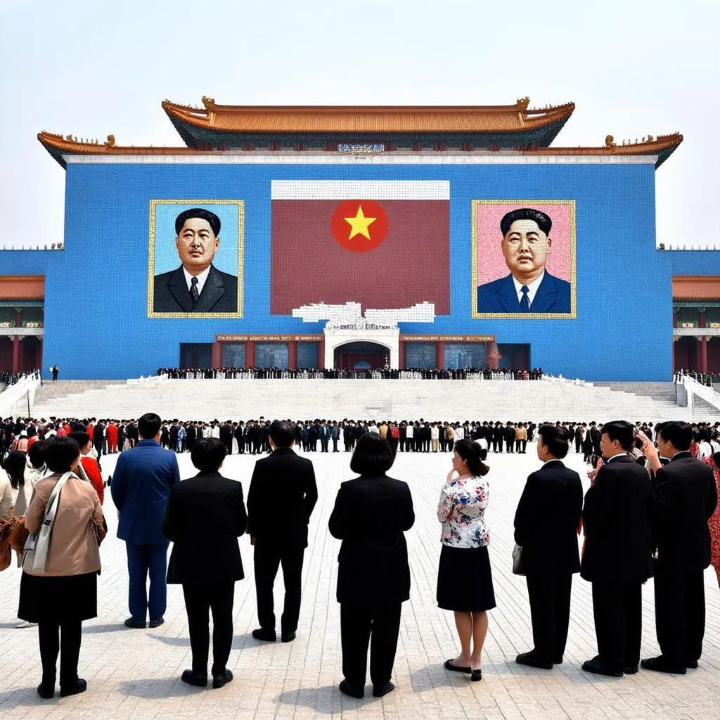 Tourists in Pyongyang