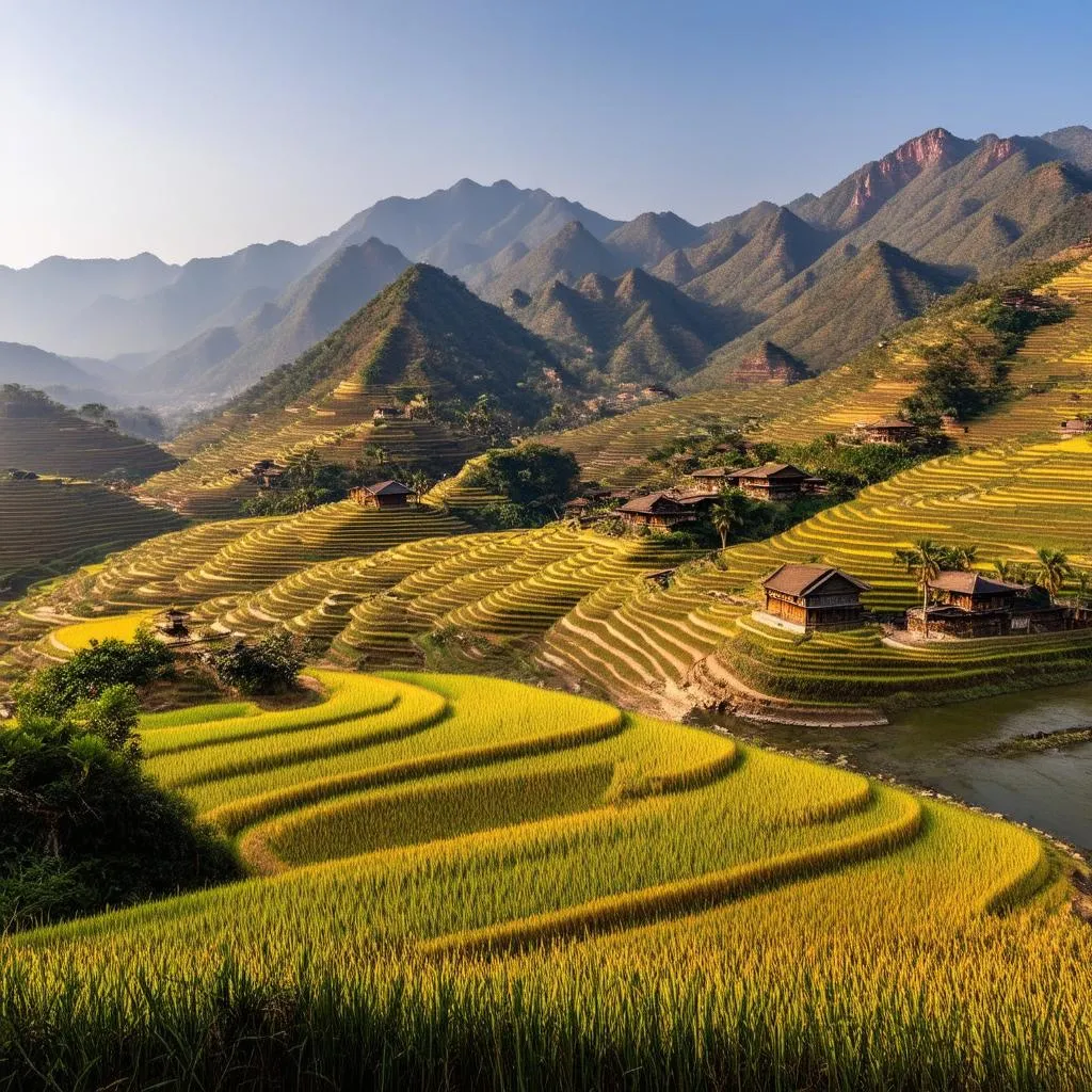 Majestic mountains and rice terraces in Northwest Vietnam