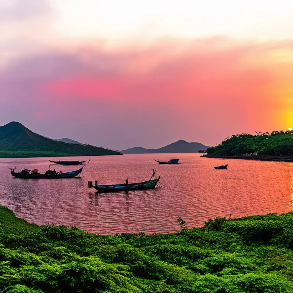 O Loan Lagoon at sunset