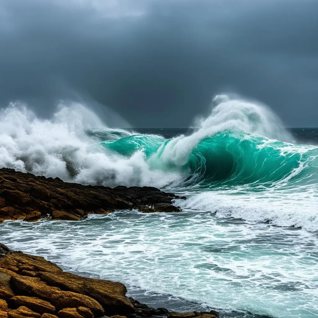 crashing ocean waves