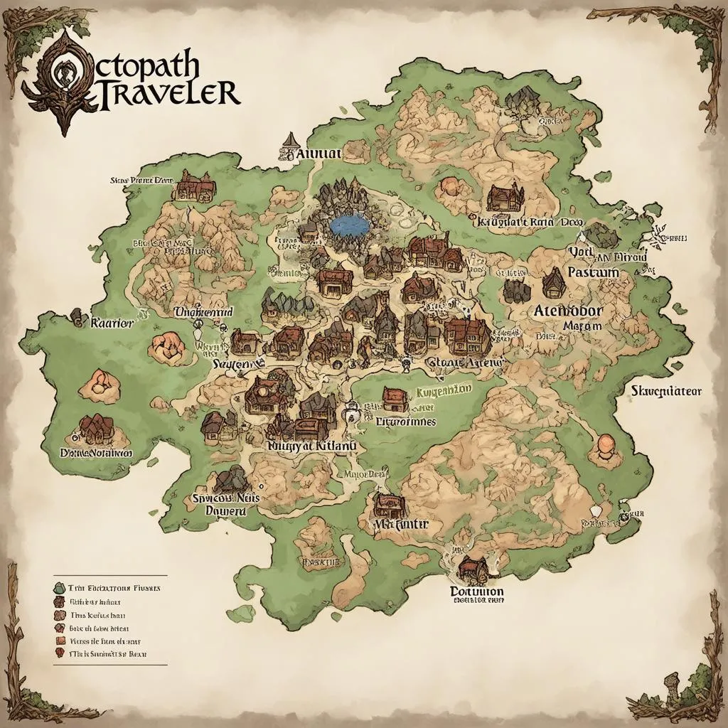 Map of Octopath Traveler