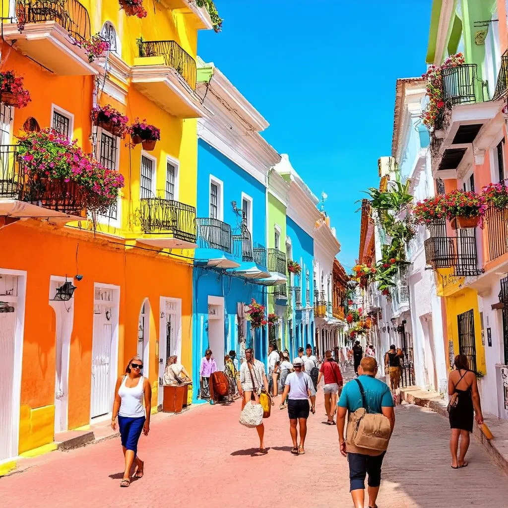 Vibrant street in Old San Juan