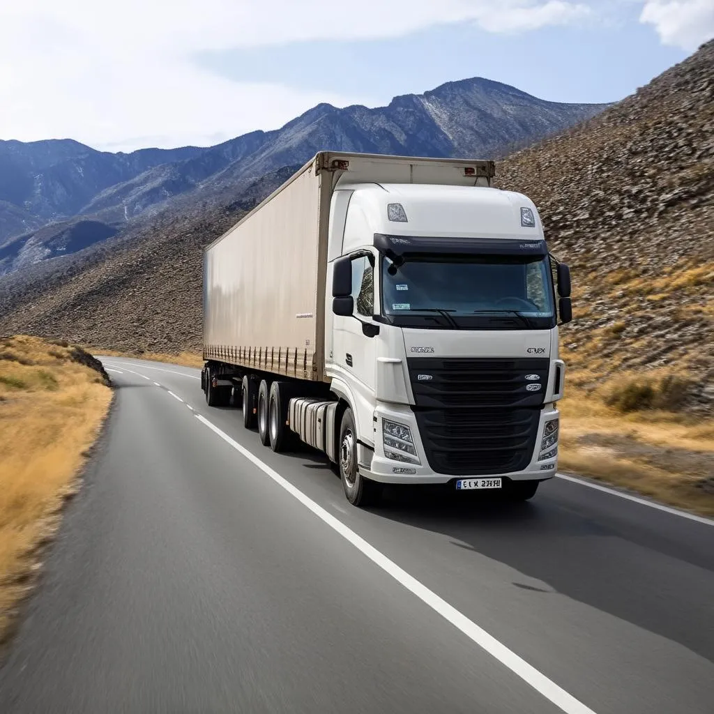 Truck on an open road