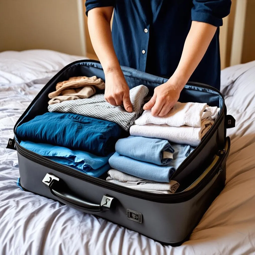 packing a suitcase for a trip