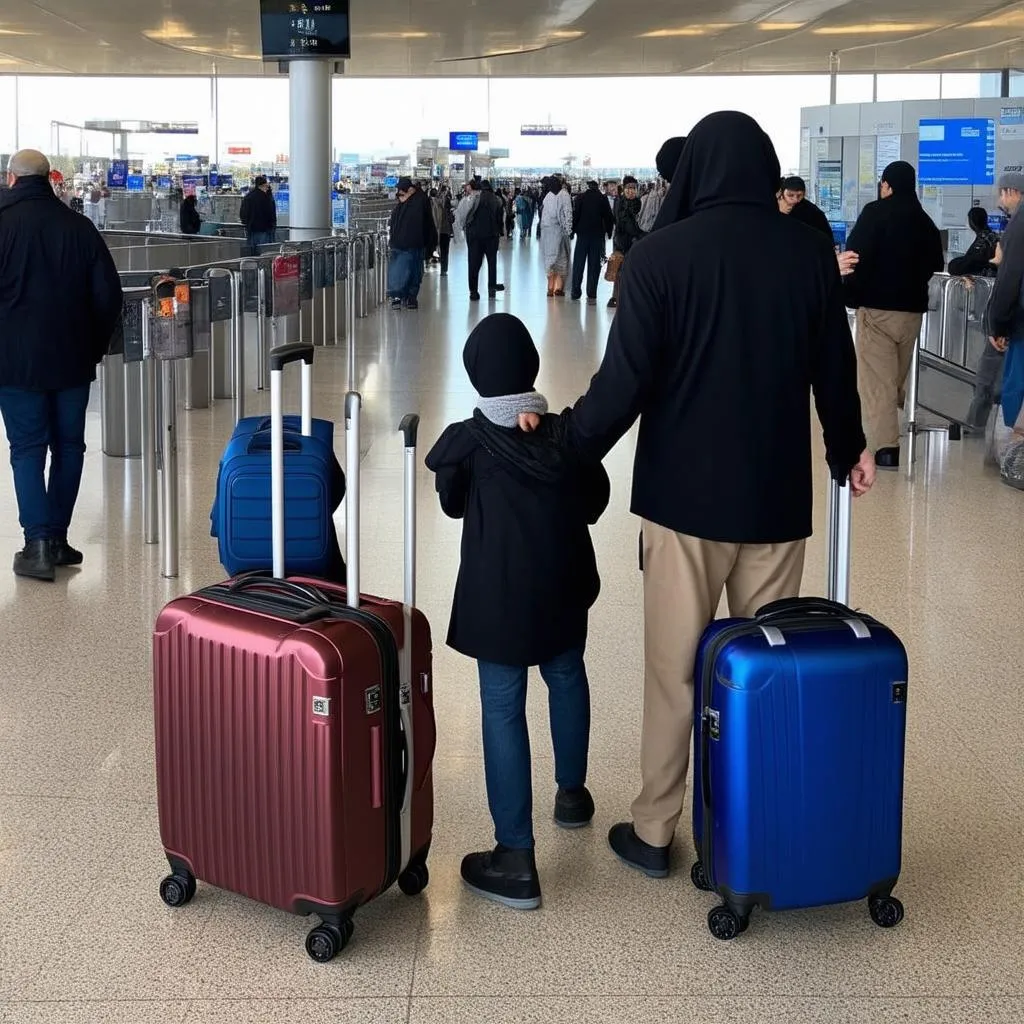 Palestinian Family at Airport