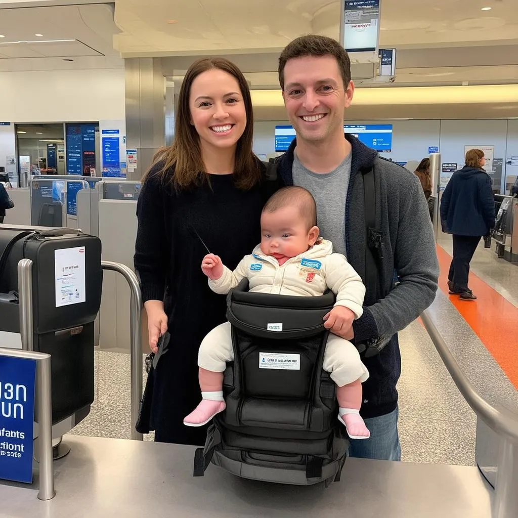 Parents with Baby at Airport